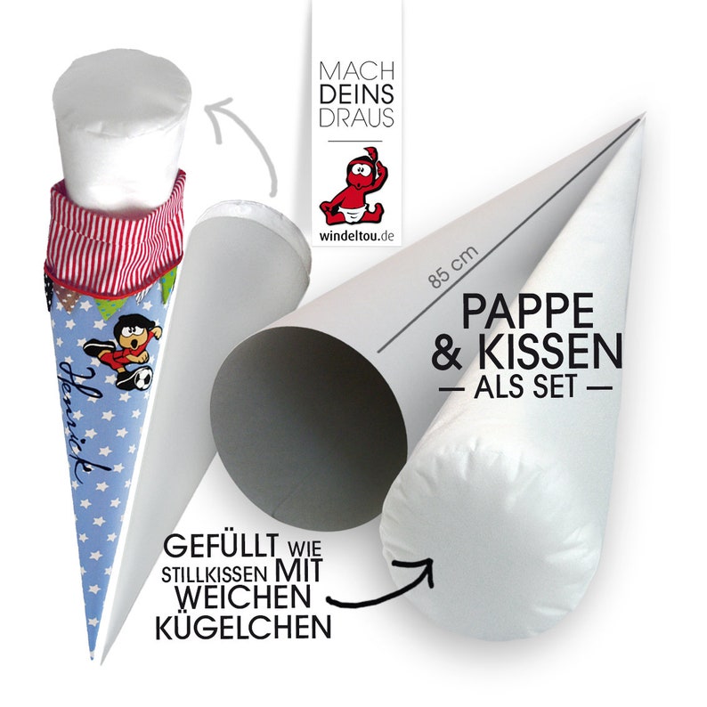 Nähset 85 cm Schultüte personalisierbar, inkl. Anleitung Zuckertütenbezug Bild 8