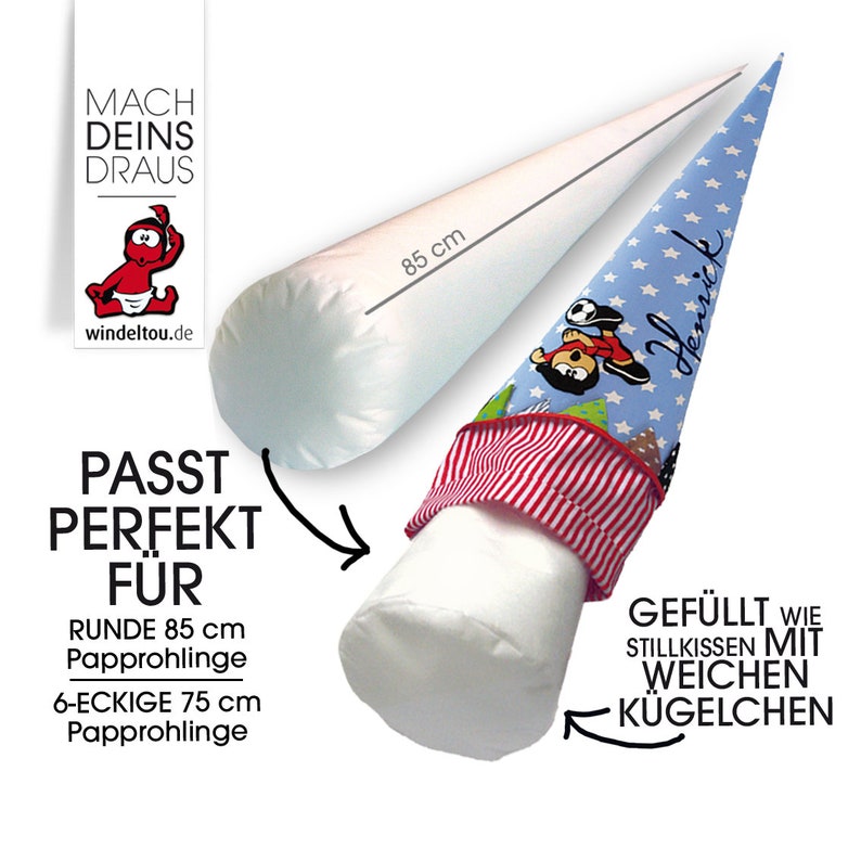 Inlettkissen für 85 cm Schultüte, XXL, extra groß Bild 1