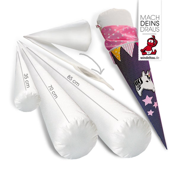 Leeres Inlett 35 cm, zum selber Befüllen / Kissen für Schultüte /Inlettkissen für Geschwistertüte für deine Schultüte aus Stoff