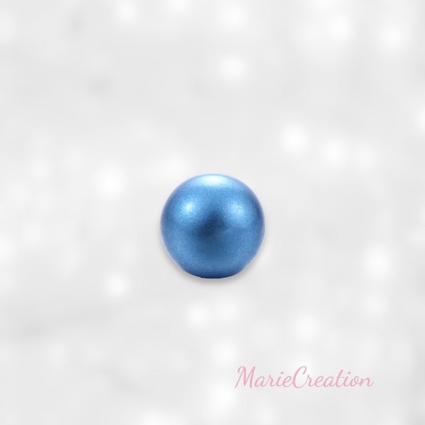 Metallic blue musical sound bead for golden pregnancy Bola cage with a soft and light bell sound 16mm