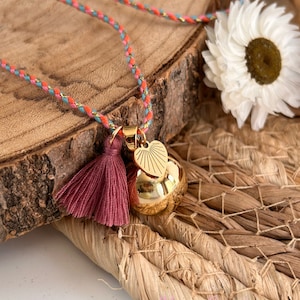 Magnifique et délicat bola de grossesse - collier de maternité pour joli cadeau - Bola doré avec grelot intégré cordon ajustable et breloque