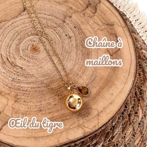 Magnifique et délicat bola de grossesse collier de maternité pour joli cadeau cage dorée grelot intégré non visible Pierre Naturelle image 3