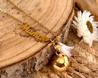 Magnificent and delicate pregnancy bola - maternity necklace for a nice gift - golden cage with integrated bell not visible - Mama charm
