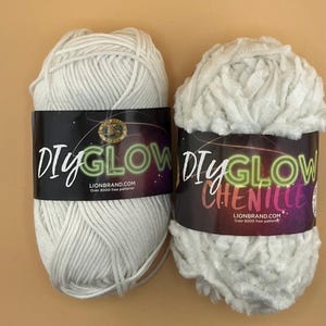1 skein DIY Glow yarn DK and chenille
