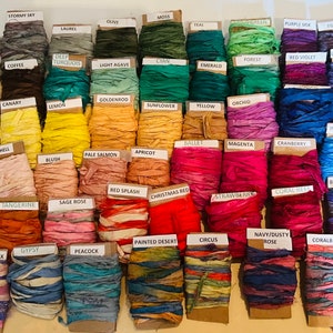 50 New Colors! Sari Silk 7 yard rolls of 3/4” Recycled Indian Sari Silk