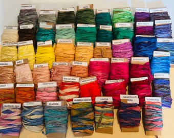 50 New Colors! Sari Silk 7 yard rolls of 3/4” Recycled Indian Sari Silk