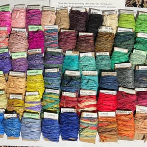 69 Farben! Sari Seide 2,12m Rollen mit 3/4 ”Recycled indischer Sari Seide Neue Farben hinzugefügt