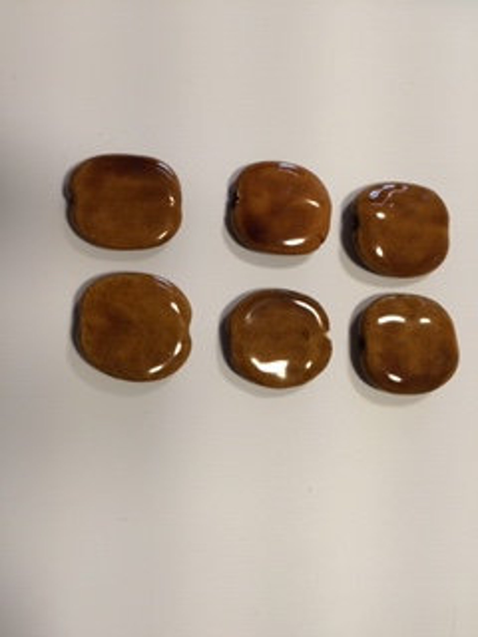 6 Pcs Brown Clay Bead Set Etsy