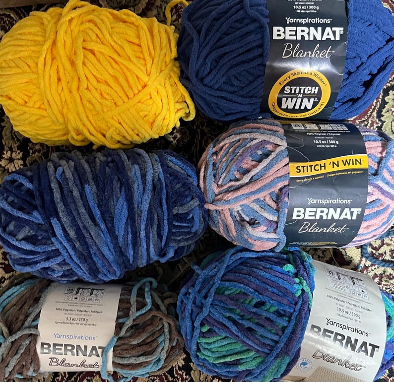 Bernet Color Bernat Blanket Chenille 7 Colors Available Most 10 Ounce - Etsy