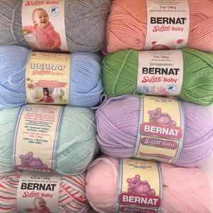 1 skein Bernat Softee Baby 9 colors 5 ounce 3 weight 362 yards Acrylic