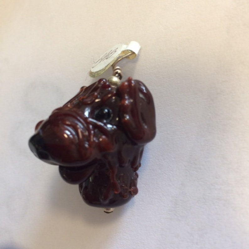 Glass Brown Dog Pendant image 2