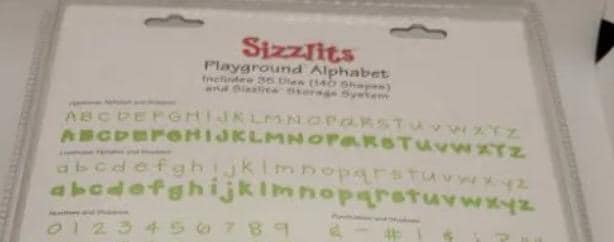 シジックス sizzix アルファベット ダイ シズリッツ playground Sizzix Sizzlits Alphabet Dies Playground With Case Upper, Lower