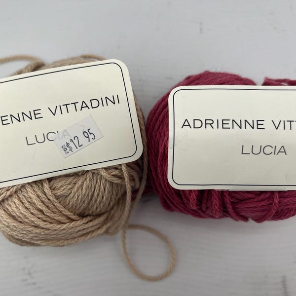 1 skein Adrienne Vittadini Lucia yarn wool and cotton  50 grams 2 colors