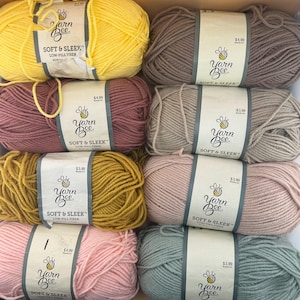 1 skein Yarn Bee Soft and Sleek 4 weight 5 ounce low pill 8 colors