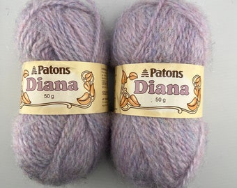 Lote de 2 ovillos Patons Diana (9251) lavanda pálido gramaje 5 Nylon Acrílico