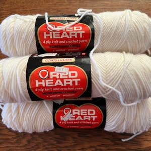 5 skeins vintage Red Heart Orlon Acrylic yarn 3.5 ounce each