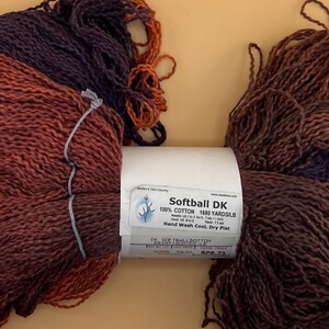 1 skein Softball DK 100% cotton .58lb 1000yds Newton’s yarns