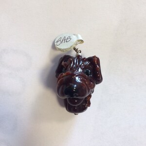 Glass Brown Dog Pendant image 1