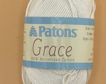 1 skein Patons Grace 100% mercerized cotton Snow