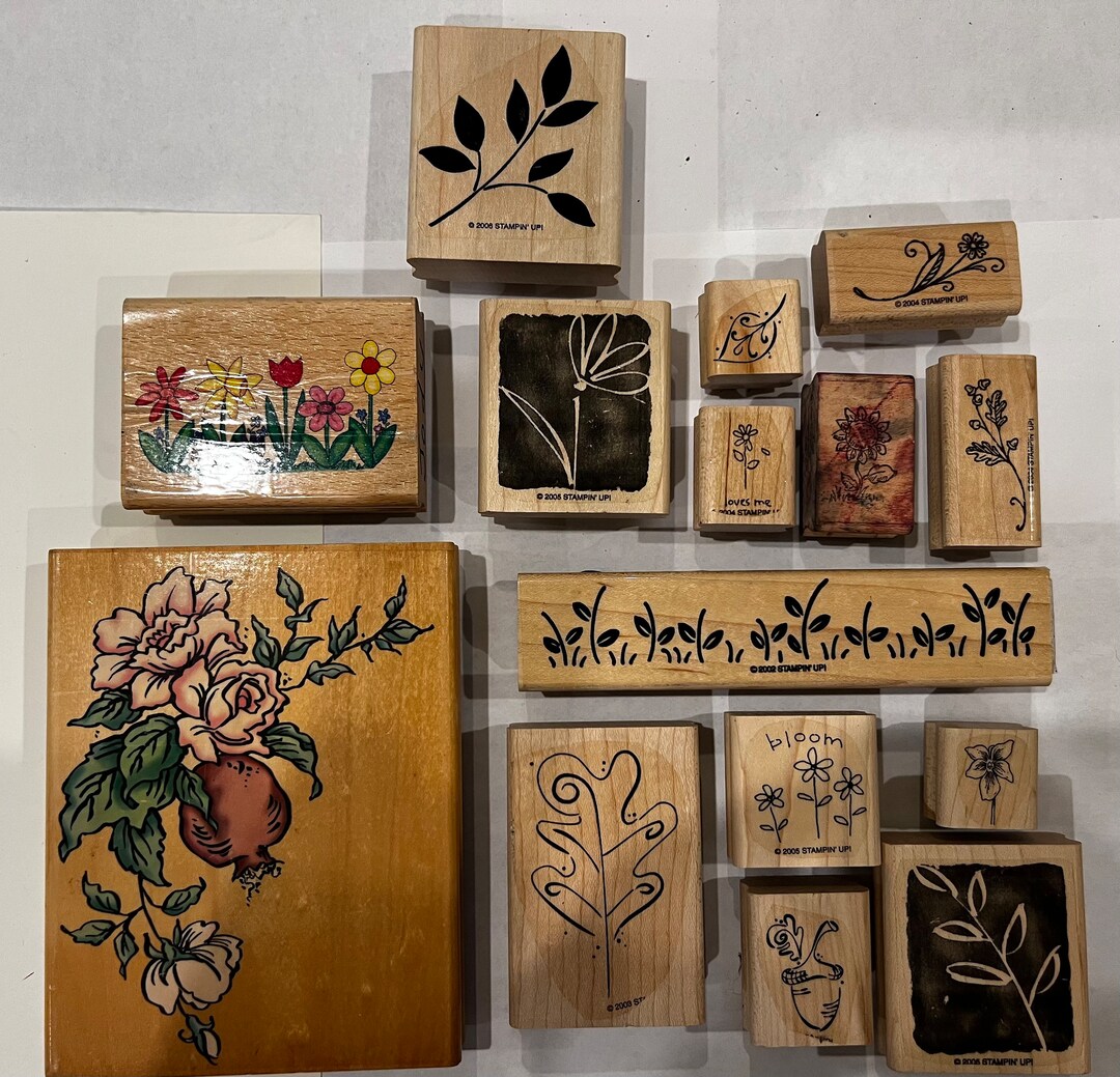 15 Floral Rubber Stamps Etsy