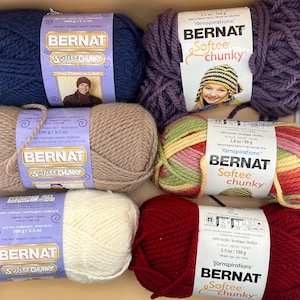 1 Skeins Bernat Softee Chunky 6 colors