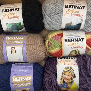 1 Skeins Bernat Softee Chunky 6 colors