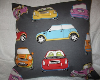 Kissenhülle, Minicooper,  Vatertag,  Muttertag,  Valentinstag,  für Papa,  für Mama,  Mini Kissen aus Möbelstoff,, Geburtstagsgeschenk, Mini