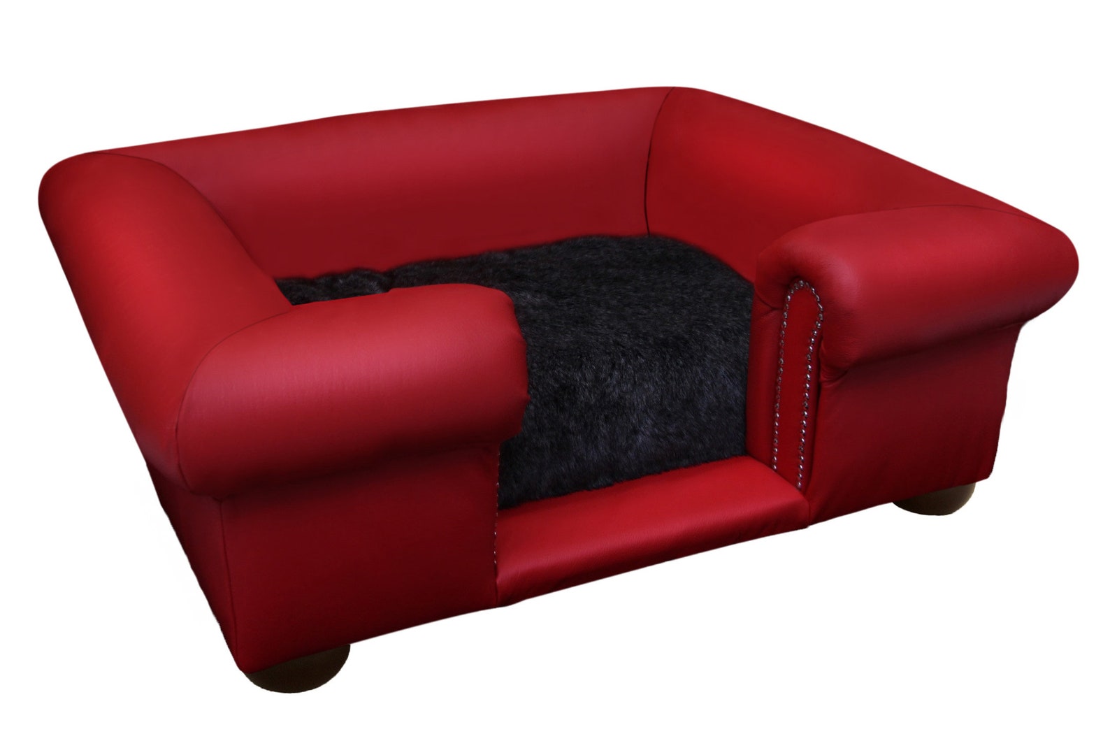Luxury 'buckingham' Dog Bed Red Real Leather Etsy UK