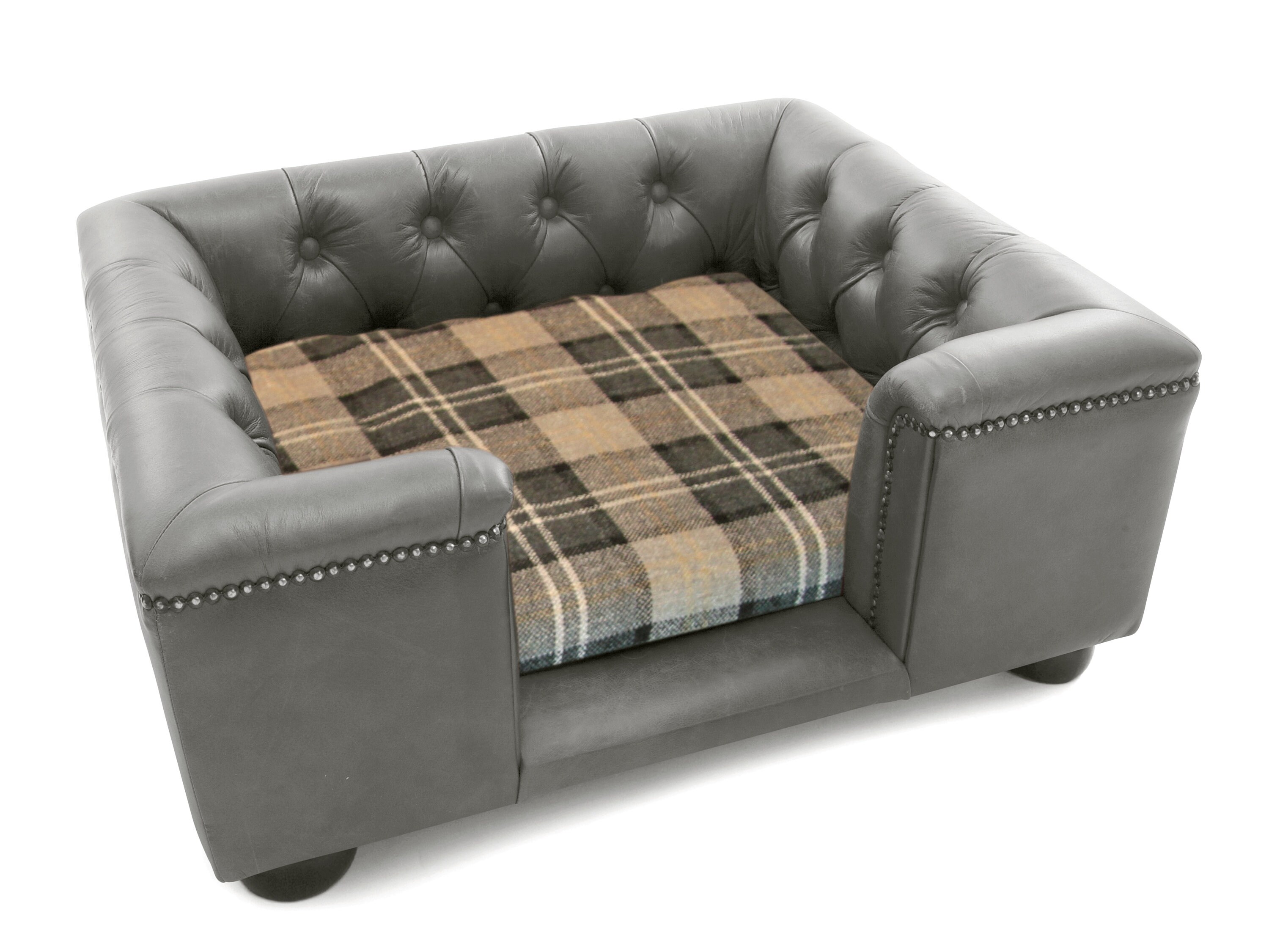 Luxury 'sandringham' Dog Bed Steel Faux Leather Etsy UK