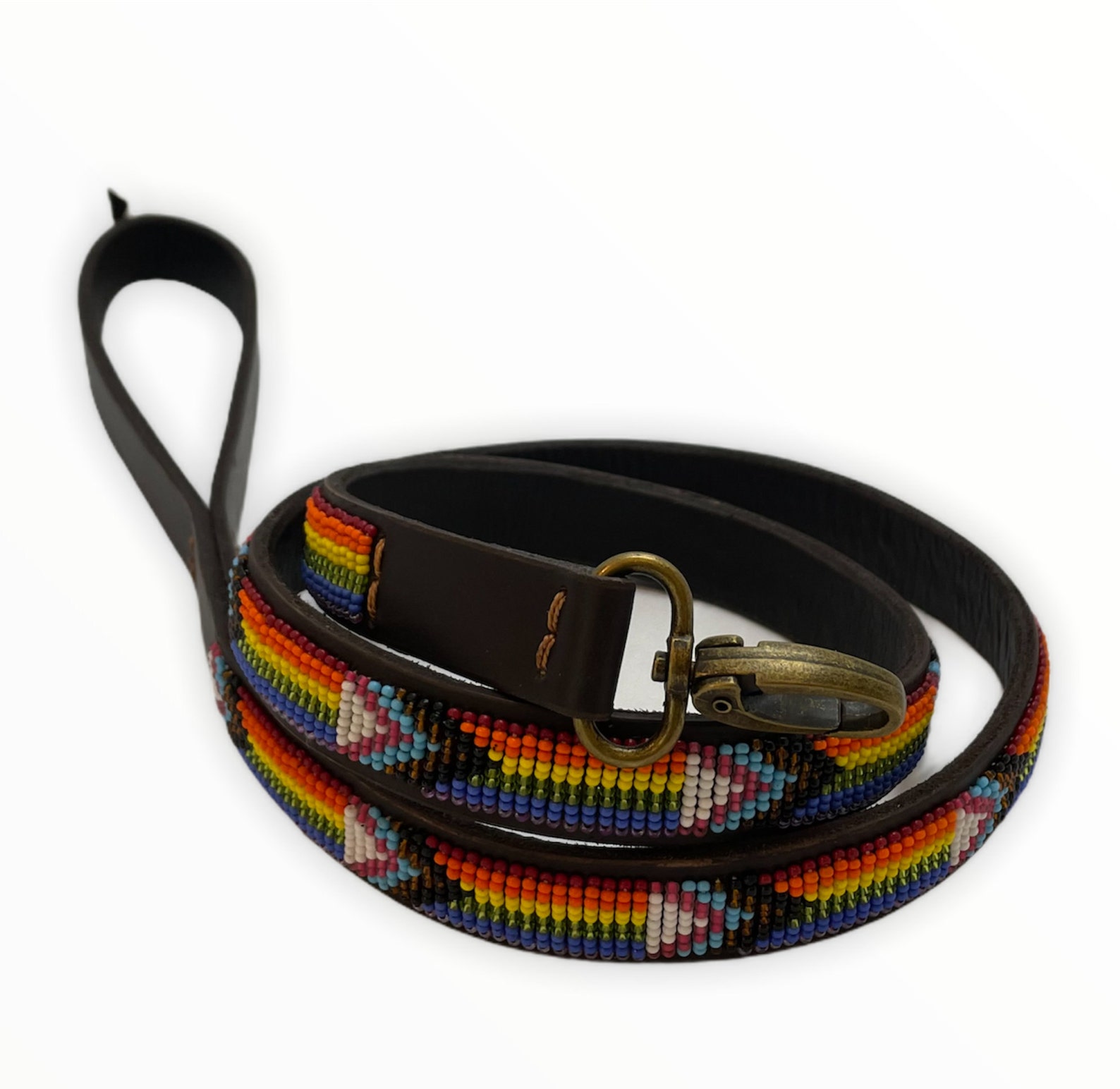 Beaded Leather Dog Leads medium/large Breeds. Etsy UK