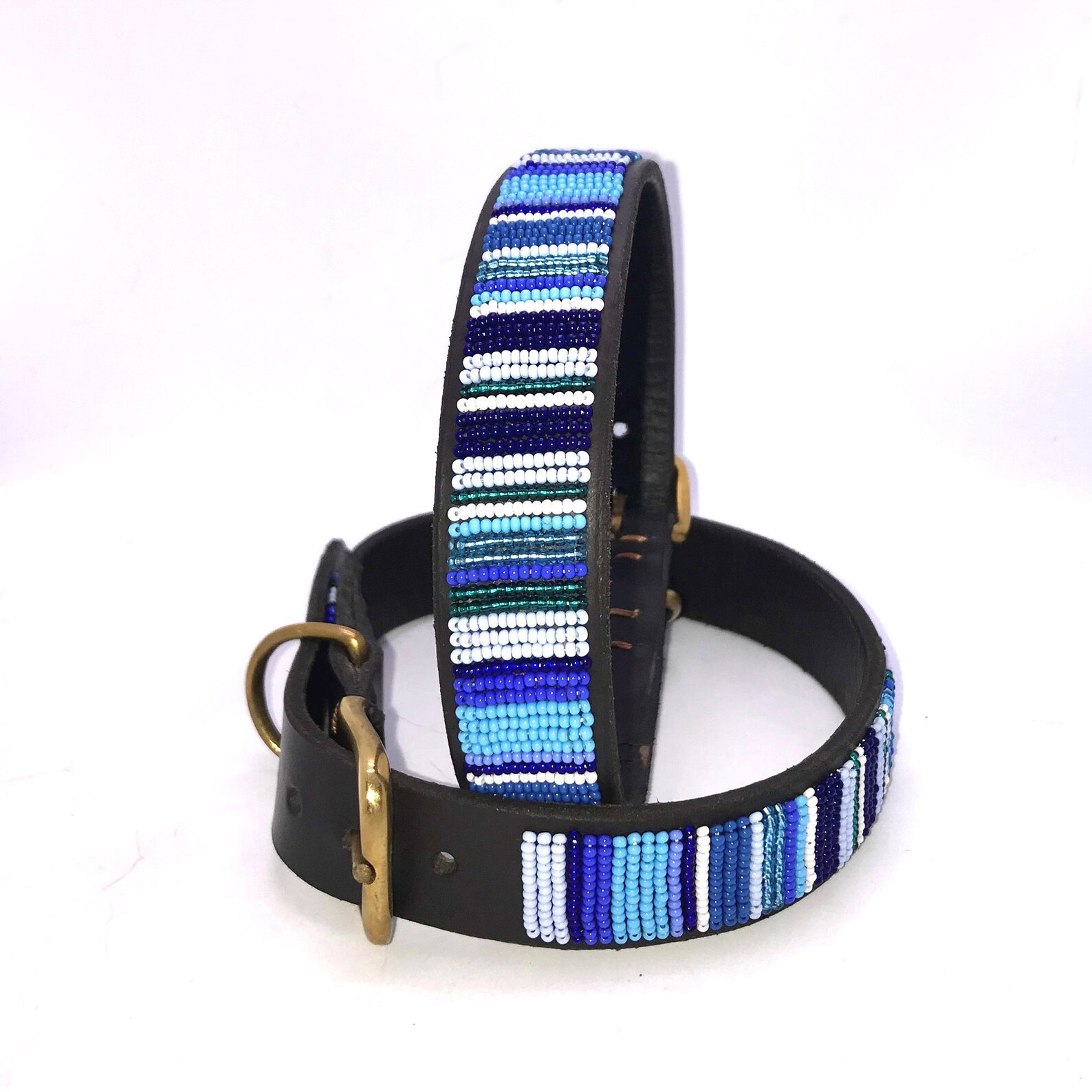 Beaded Leather Dog Collars exlarge Breeds Etsy Australia