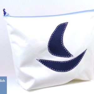 kleine Segeltuchkosmetiktasche mit Segelboot