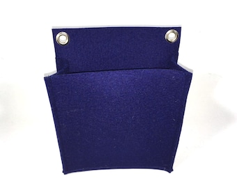 Felt wall pocket, wall utensil silo in dark blue large