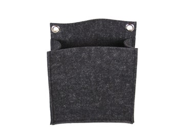 Felt wall pocket, wall utensil silo in graphite large