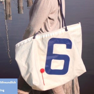 Bolsa de playa de lona, bolsa de playa grande con 6 compartimentos en color azul