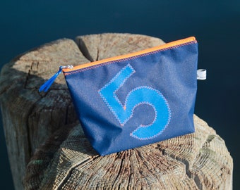 small cosmetic bag is made of waterproof tarpaulin fabric with blue 5