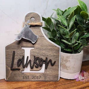 Personalized Cow Tag, Decorative Board, Cow Decor, Personalized Cow Decor, Western Decor, Western Decorations, Farmhouse Decorations