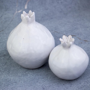 Ceramic 2 pomegranate, decor for home interior, vase, ceramics and pottery, home décor, white  Pomegranate, interior decor, Ceramic fruit