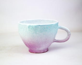 Handmade Rustic Stoneware Coffee Mug: Ceramic Pottery Pinch Pot