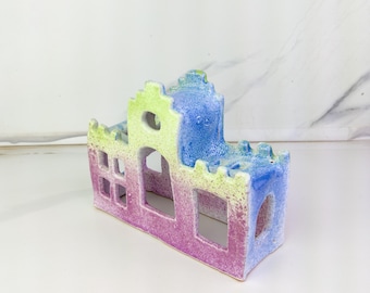 Handmade Ceramic Aquarium Cave Hideaway, Fish Castle Decor, Glazed Clay Aquarium Decoration