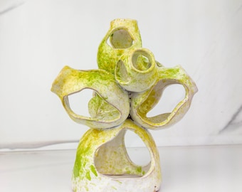 Ceramic Aquarium Coral Decor: Betta Fish Cave, Handmade Pottery