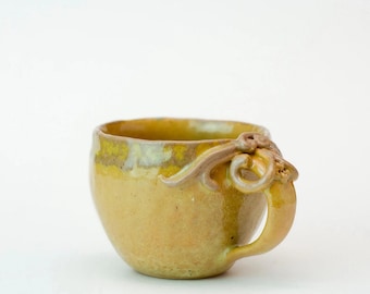 Handmade Rustic Coffee Mug: Unique Ornament Cup