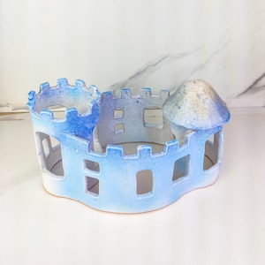 Handmade Ceramic Aquarium Castle Decor, Fish Hiding Shelter, Rainbow Towers