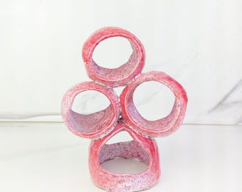 Handmade Ceramic Aquarium Cave: Coral Decor, Small Pet House