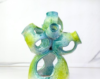 Ceramic Aquarium Coral Decor: Betta Fish Cave, Handmade Pottery