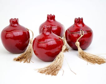 Ceramic Pomegranate Secret Box: Wedding Favor Gift