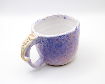 Handmade Glazed Blue Ceramic Mug: Stoneware Coffee Cup