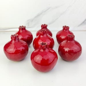 Wedding favors, 7 cm Handmade ceramic pomegranate, red pomegranate, ceramic and pottery, wedding gifts for guests, ceramic wedding favor box
