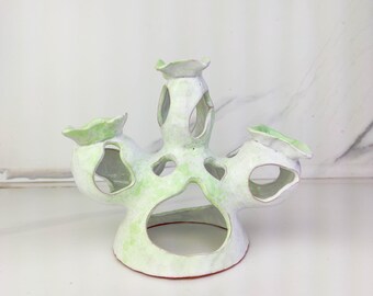Ceramic Fish Hideaway Cave – Aquarium Safe Sculpture – Handmade Ceramic Multi-Cave Aquarium Decor – Organic Modern Fish Shelter