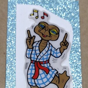 1980s Vintage ET Puffy Sticker the Extraterrestrial Dancing to Music